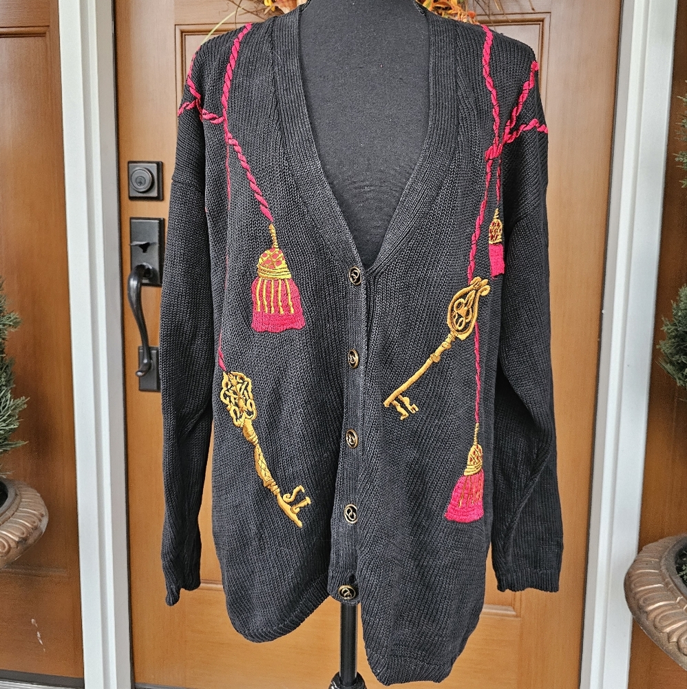 Vintage Maggie Lawrence Collection Sweater Cardigan with Gucci vibes